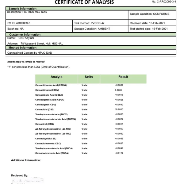 Second image of CBD Asylum 3000mg CBD Max Tablets - 100 Caps (BUY 1 GET 2 FREE)