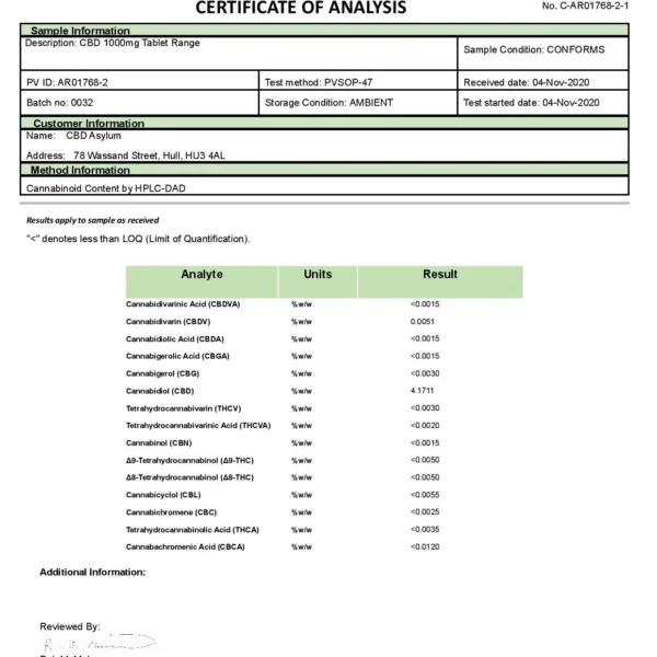 Second image of CBD Asylum Night Tablets 1000mg CBD 100 Tablets (BUY 1 GET 2 FREE)